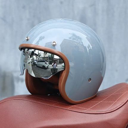 Retro Motorcycle Helmets, Vintage Jet Helmet with Padded ABS Shell – image 11