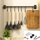 Towel Rack with S Hooks, Kitchen Hanging Rack for Utensils and Towels