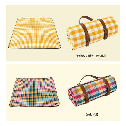 Waterproof Picnic Blanket, Beach Blanket with Foam Padding and Leather Carrying Strap – image 4