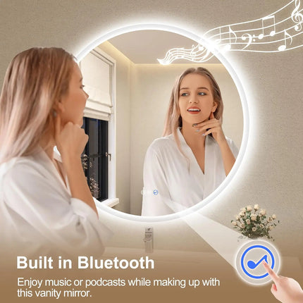 Lighted Vanity Mirror for Bathroom, Smart Mirror with Bluetooth Speaker – photo 34