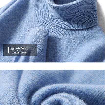 Mens Turtleneck Sweater, Loose Fit Mens Knit Sweater for Fall and Winter – image 38