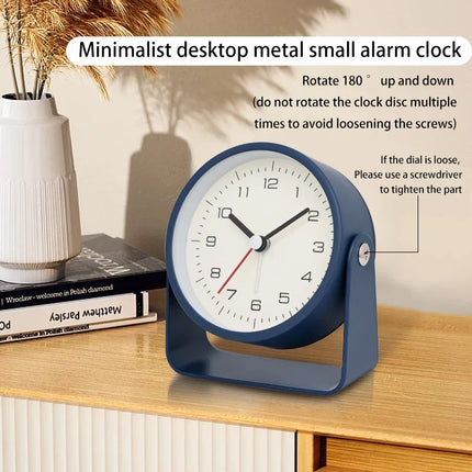 Alarm Clocks, Metal Desk Clock for Bedroom and Office