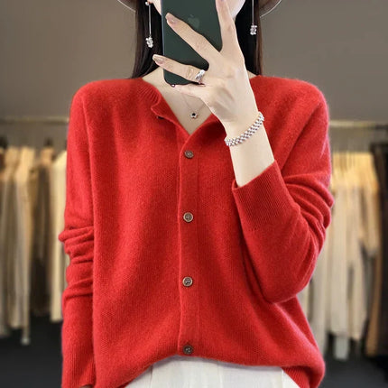 Merino Wool Sweater for Women, Cable Knit Sweater Pullover – image 12