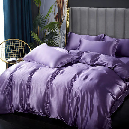 Silk Bedding Set with Duvet Cover and Pillowcases, Satin Duvet Cover Set in Twin to King Size – image 21