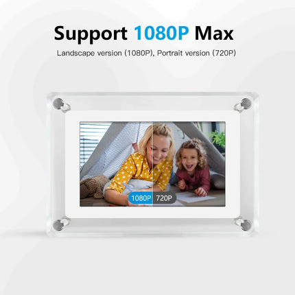 Digital Picture Frame 5 Inch Acrylic, Electronic Photo Frame IPS 1080P, Battery Powered Digital Photo Frame with SD Card