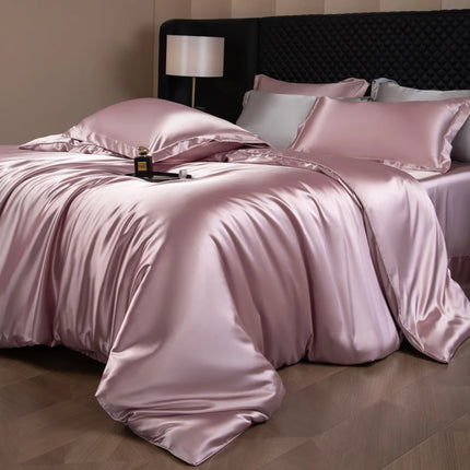 Luxury Silk Bed Sheets Set with Duvet Cover & Pillowcases | Soft, Breathable Bedding for Ultimate Comfort