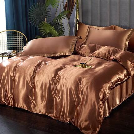 Silk Bedding Set with Duvet Cover and Pillowcases, Satin Duvet Cover Set in Twin to King Size – image 9