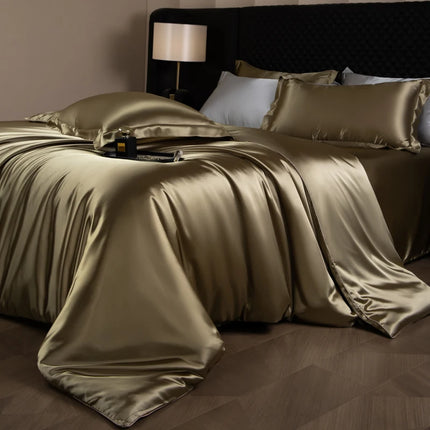 Luxury Silk Bed Sheets Set with Duvet Cover & Pillowcases | Soft, Breathable Bedding for Ultimate Comfort