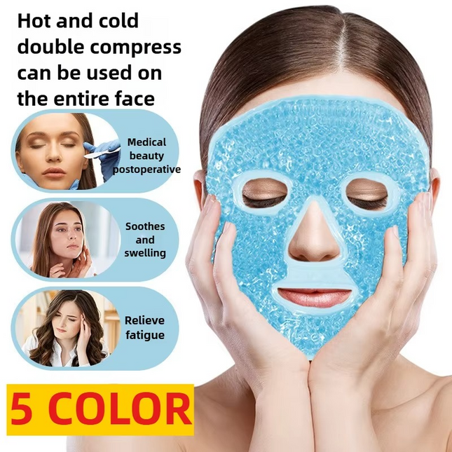 Ice Face Mask, Hot and Cold Gel Bead Face Mask with Warm Eye Compress
