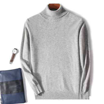 Mens Turtleneck Sweater, Wool Roll Neck Sweater for Men
