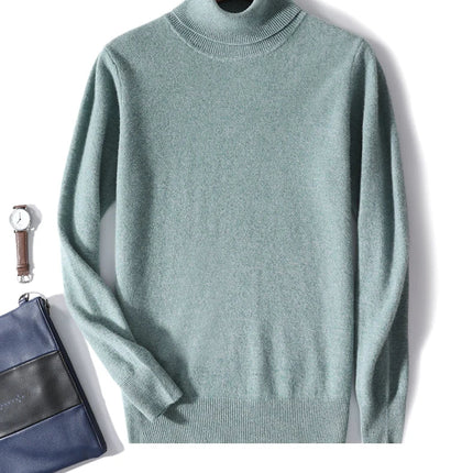 Mens Turtleneck Sweater, Wool Roll Neck Sweater for Men – image 27