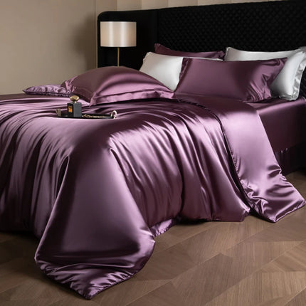 Luxury Silk Bed Sheets Set with Duvet Cover & Pillowcases | Soft, Breathable Bedding for Ultimate Comfort