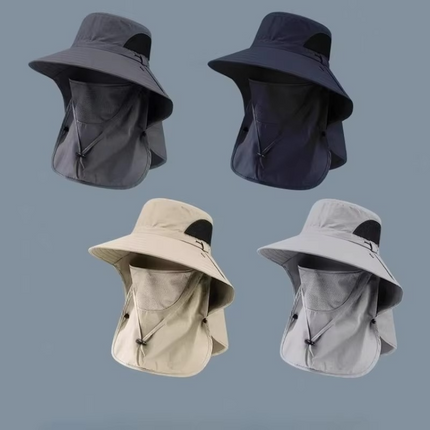 Sun Hat with Wide Brim and Neck Flap, Quick Dry Summer Hat