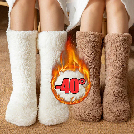 Grip Socks for Women, Warm Cashmere Socks Thick and Plush, Non Slip Thermal Socks for Home and Bed