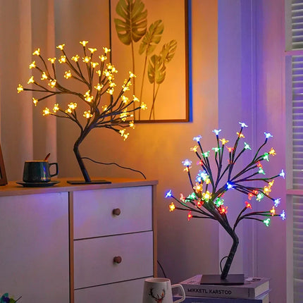 Christmas Tree LED Night Light with 48 Twinkling Bulbs | USB-Powered Festive Glow for Year-Round Cheer
