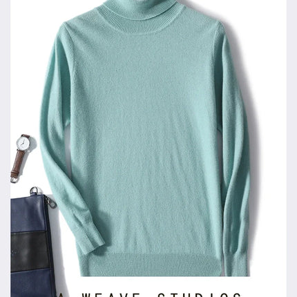 Mens Turtleneck Sweater, Wool Roll Neck Sweater for Men – image 22