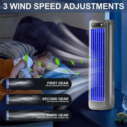 Portable Cooling Fan, Bladeless Battery Operated Fan with 3 Speeds