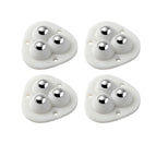 4 Pieces White 3 Pearls