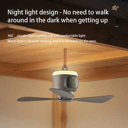 Portable Ceiling Fan with LED Light and Remote Control, 12000mAh Battery Operated Fan for Tent – image 6