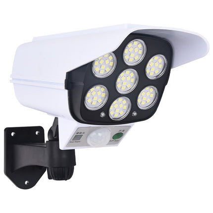 Solar-Powered Simulated Surveillance Camera with LED Lights | Effective Intruder Deterrent for Home Security