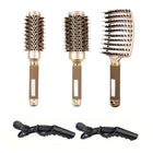 Round Hair Brushes, Boar Bristle Brush Set with Ceramic Barrel, Blow Dry Brush, Hair Styling Tools for Blowouts