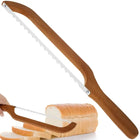 Serrated Bread Knife with Wooden Handle, Stainless Steel Kitchen Knife for Sourdough, Cake Knife for Pastries