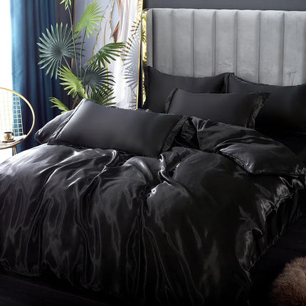 Silk Bed Set 4 Piece, Silk Bedding Set with Duvet Cover and Pillowcases – image 19