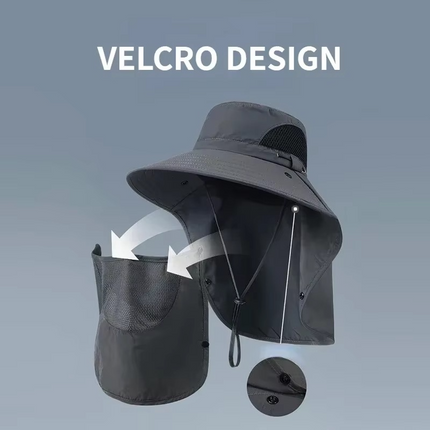 Sun Hat with Wide Brim and Neck Flap, UV Protection Fishing Hat for Hiking and Camping – image 4