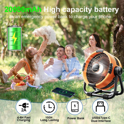 Portable Fan with Remote Control, Battery Operated Fan for Tent – image 5