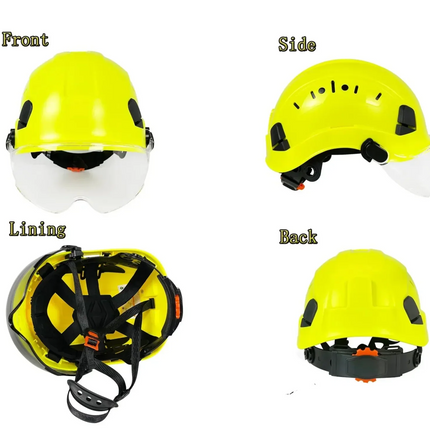 Safety Helmet | CE ABS Hard Hat with Integrated Goggles & Visor | Durable Protection for Industrial Use 2