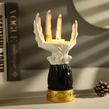 Witch Hand Candle Holder, Halloween Candlestick Holder with Gold Base