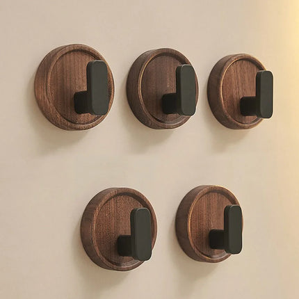 Wooden Wall Hooks, Walnut Wood Key Holder for Wall