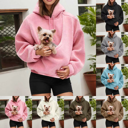 Pet Carrier Hoodie with Cat Pouch, Hands Free Small Dog Carrier, Unisex Cat Carrier Hoodie for Dog and Cat Lovers