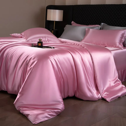 Luxury Silk Bed Sheets Set with Duvet Cover & Pillowcases | Soft, Breathable Bedding for Ultimate Comfort