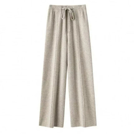 Womens Wool Pants with Elastic Waist and Belt – image 5