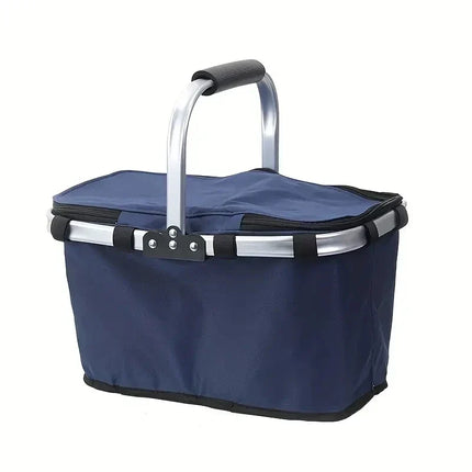 Insulated Picnic Basket, Collapsible Cooler Bag with Aluminum Foil Lining – image 7