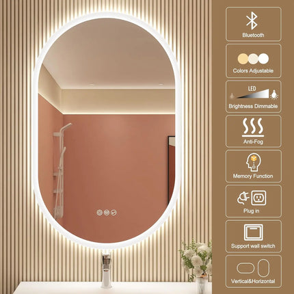 Lighted Vanity Mirror for Bathroom, Smart Mirror with Bluetooth Speaker – photo 30