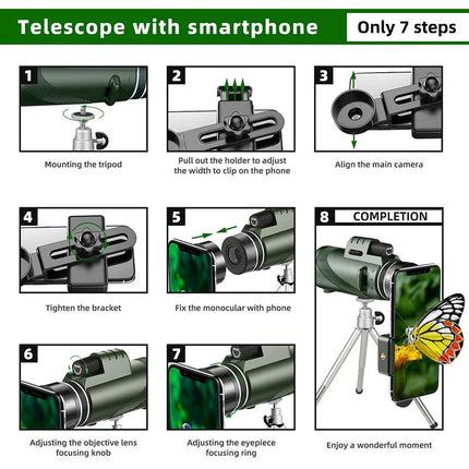 Monocular Telescope 80x, BAK4 Prism Compact Monocular for Hunting and Travel – image 6