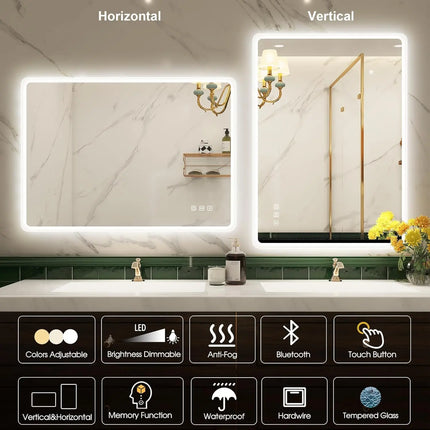 Lighted Vanity Mirror for Bathroom, Smart Mirror with Bluetooth Speaker – photo 20