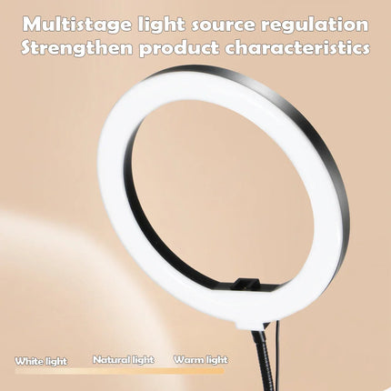 LED Ring Light with Phone Holder and Gooseneck Arm, Selfie Light with 3 Light Colors for Zoom and Live Streaming – image 6
