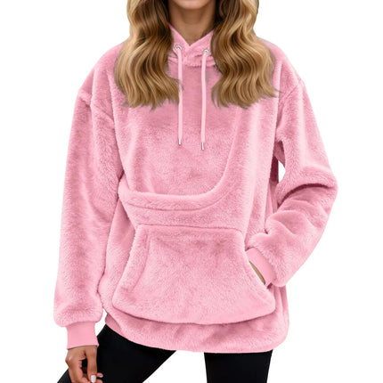 Oversized Fleece Hoodie with Pet Carrier Pocket, Cat Carrier Hoodie for Small Dogs and Cats