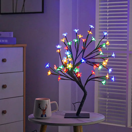 Christmas Tree LED Night Light with 48 Twinkling Bulbs | USB-Powered Festive Glow for Year-Round Cheer