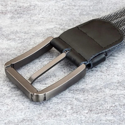 Mens Belt, Striped Canvas Web Belt for Men with Alloy Buckle