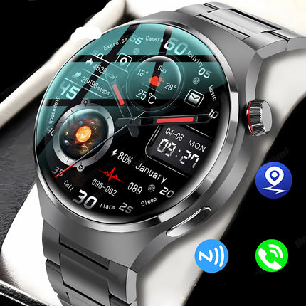 Smart Watch with Bluetooth Calling, Fitness Tracker with Heart Rate Monitor, IP68 Android Smartwatch with GPS and NFC