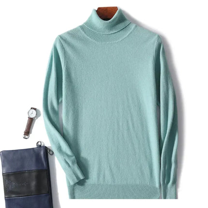 Mens Turtleneck Sweater, Loose Fit Mens Knit Sweater for Fall and Winter
