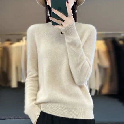 Merino Wool Sweater for Women, 100% Wool Knit Sweater