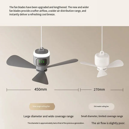 Outdoor Fan for Camping, Portable Ceiling Fan with LED Light and Remote Control, 12000mAh Battery Operated Fan for – image 9