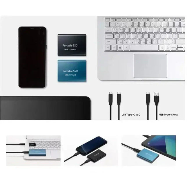 Solid State Drive 128GB with USB C, High Speed SSD for PC and Laptop