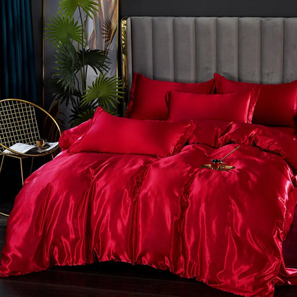 Silk Bedding Set with Duvet Cover and Pillowcases, Satin Duvet Cover Set in Twin to King Size – image 15