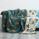 Scandinavian Bird Throw Blanket | Reversible Design for Cozy Comfort | Stylish Addition for Any Room 0